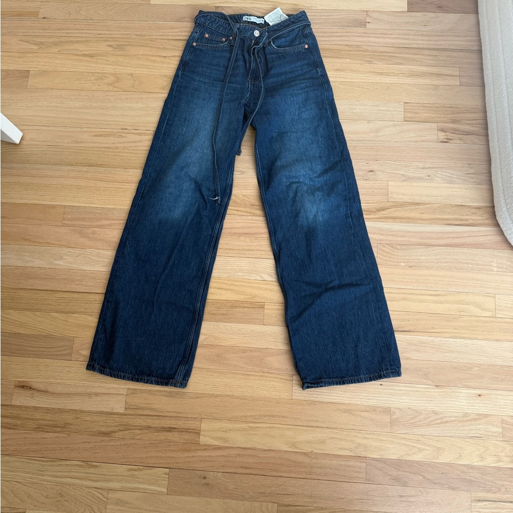 Zara belted jeans